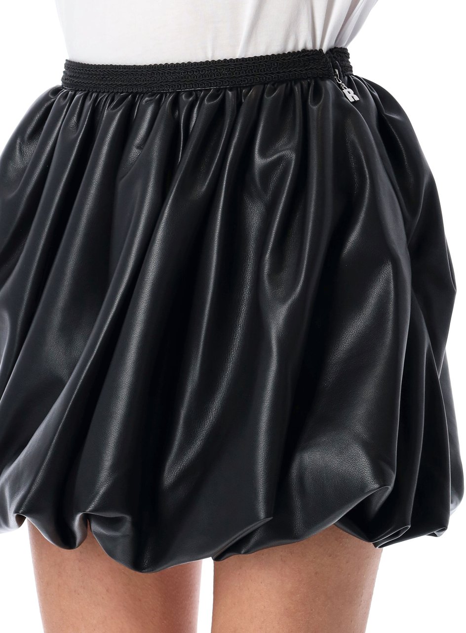 Rotate Baloon Mini Skirt Eco Leather Nero Zwart