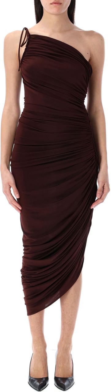 Magda Butrym Midi Draped Dress Bordeaux Rood
