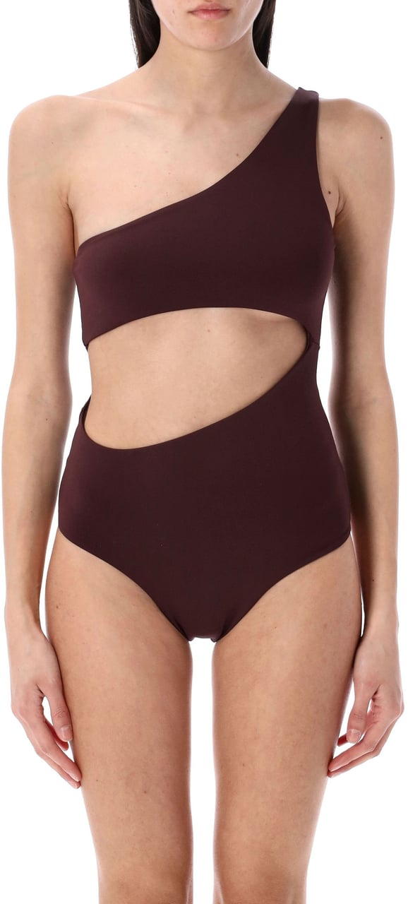 Magda Butrym One Shoulder Intero Rose Marrone Bruin