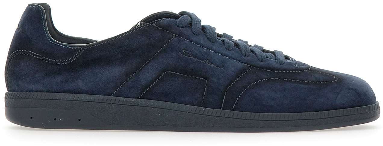 Santoni Men's suede sneaker Wit