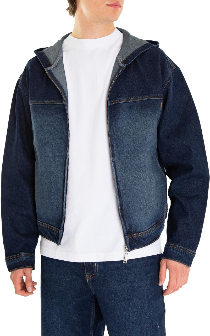 Daily Paper Heren Washed Denim Jacket Blauw Blauw