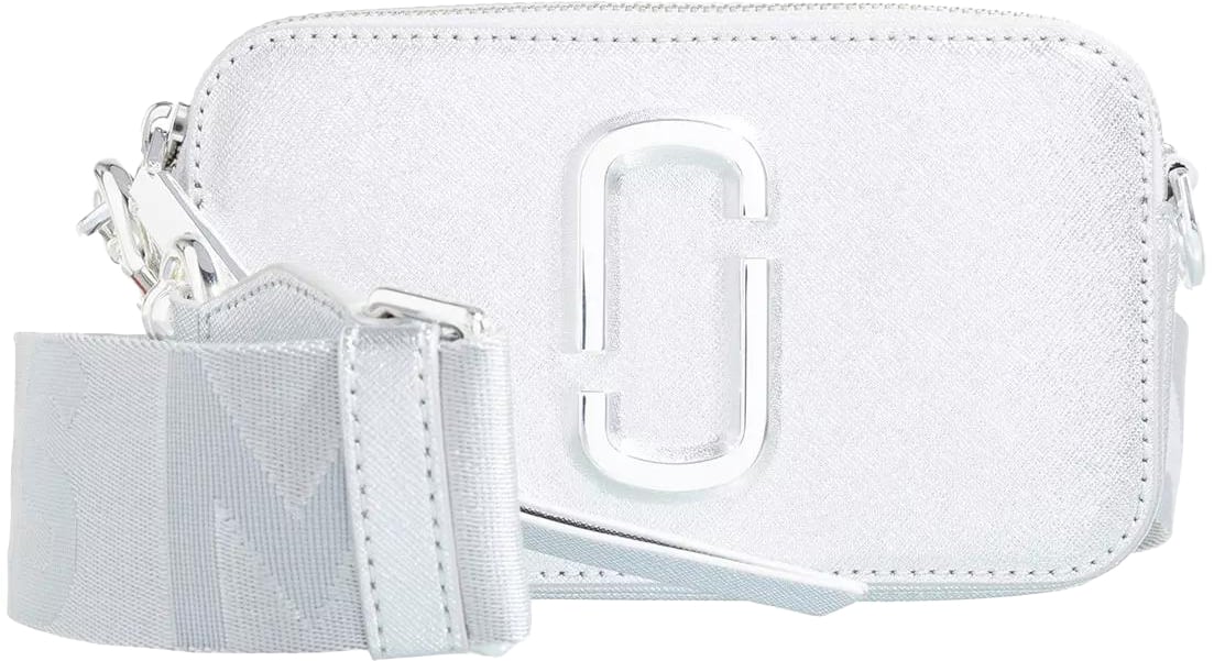 Marc Jacobs The Metallic Snapshot Dtm Silver Crossbody Bag Silver Zilver