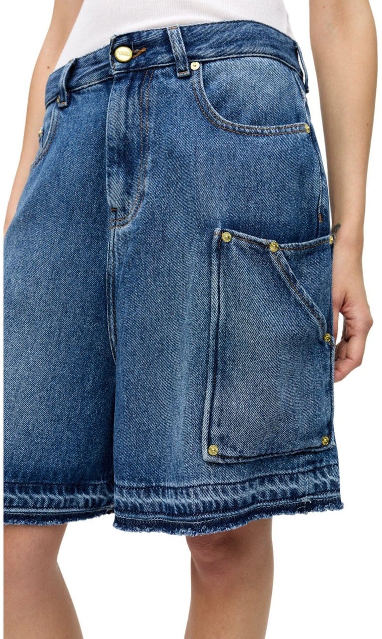 Ganni GANNI DENIM BERMUDA SHORTS Blauw
