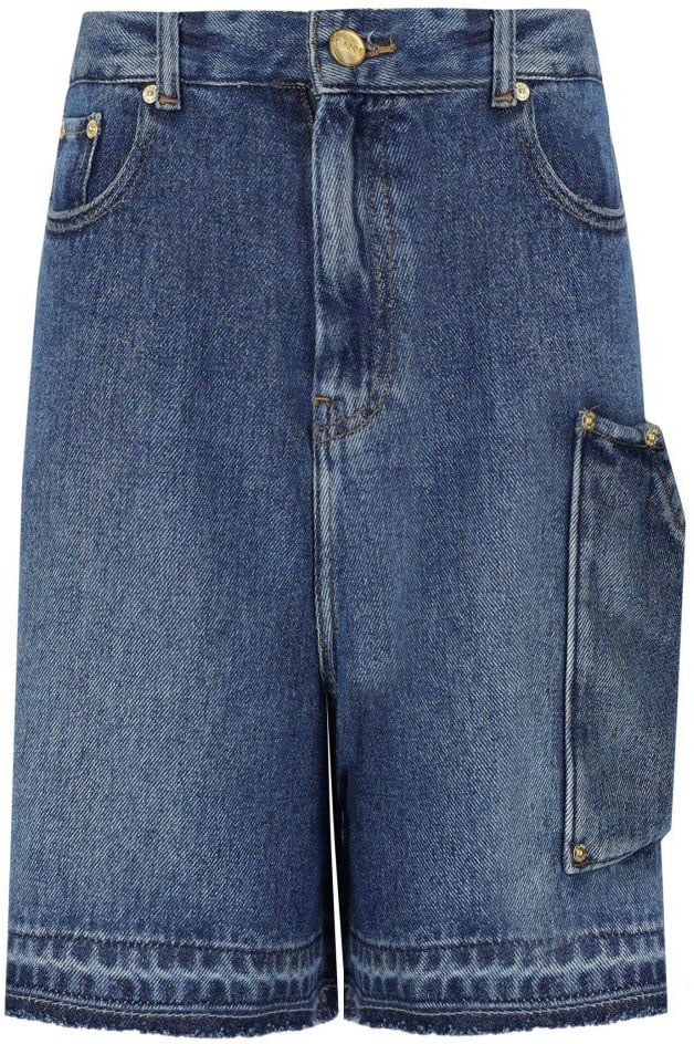 Ganni GANNI DENIM BERMUDA SHORTS Blauw