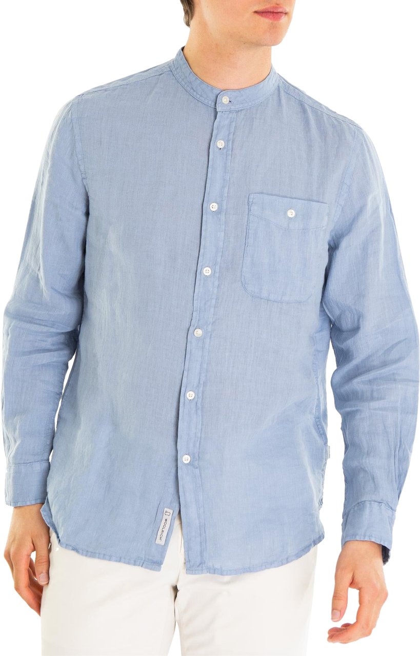 Woolrich Shirts Light Blue Blauw