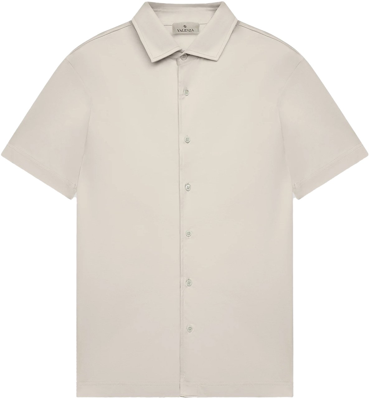 Valenza Valenza Overhemd Korte Mouw Grijs Interlock Supima Shirt Pearl Grey 15 Grijs