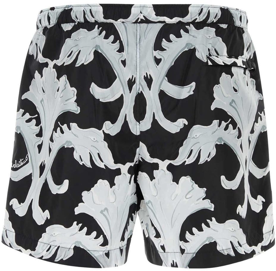 Valentino Valentino Metamorphos Wall-Print Swim Shorts Zwart