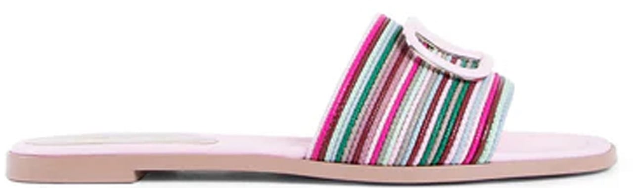 Valentino Valentino Garavani V Logo Signature Slides Roze