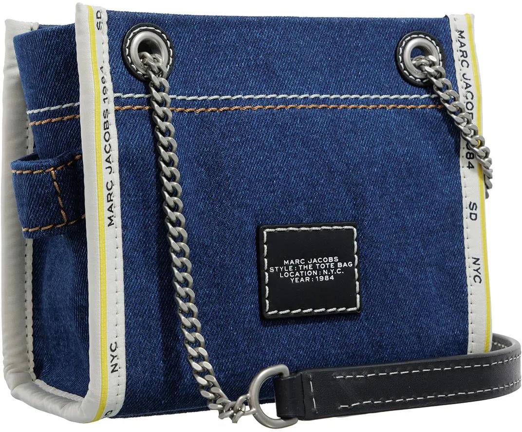 Marc Jacobs The Crossbody Tote Chain Denim Dark Wash Grijs