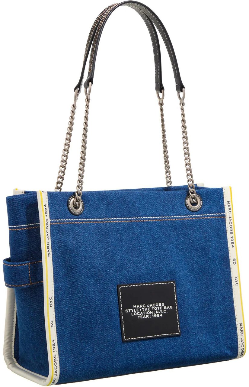 Marc Jacobs The Medium Tote Chain Denim Dark Wash Grijs