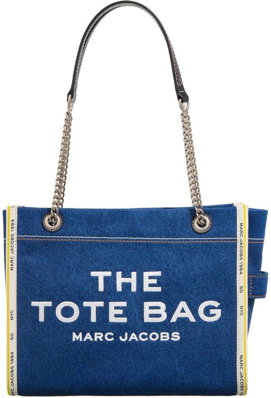 Marc Jacobs The Medium Tote Chain Denim Dark Wash Grijs