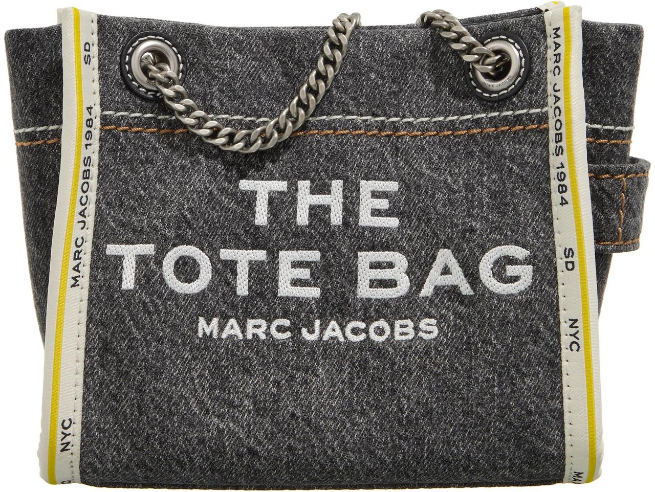 Marc Jacobs The Crossbody Tote Chain Denim Black Wash Zwart