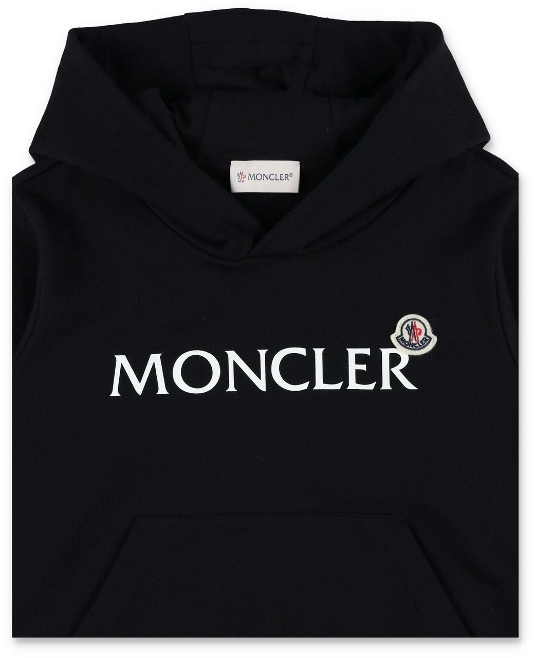 Moncler Hoodie Logo Nero Zwart