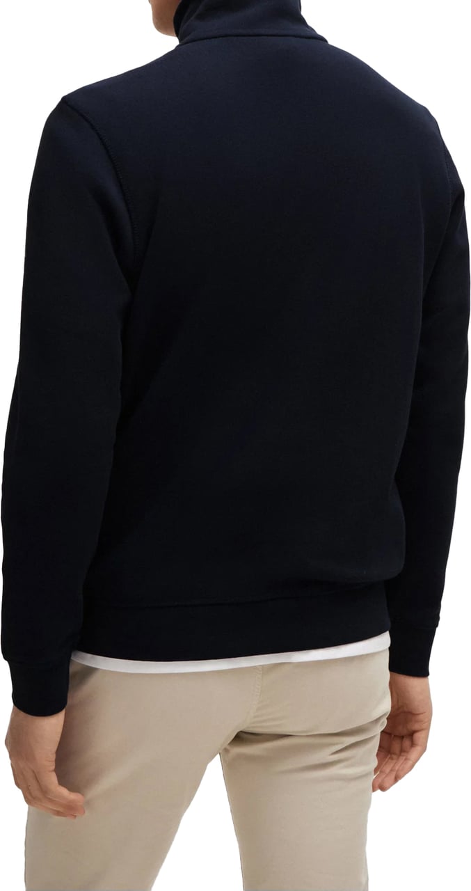 Boss Zetrust sweater half zip dark navy Blauw