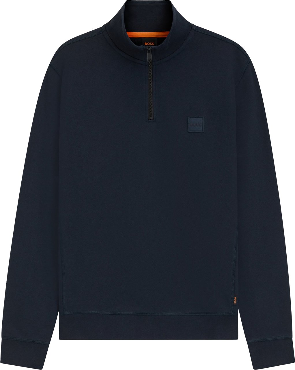 Boss Zetrust sweater half zip dark navy Blauw