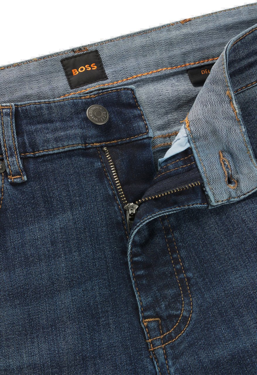Boss Delaware Slim Tapered jeans blauw Blauw