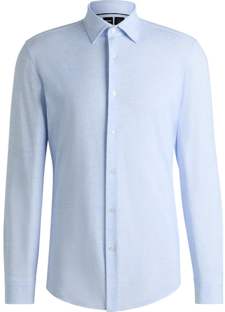 Boss Heren Overhemd Blauw