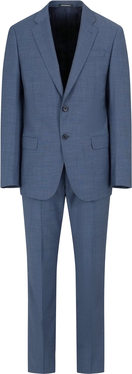 Emporio Armani Dresses Blu Medio Melange Blauw