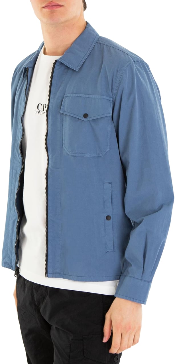 Woolrich Heren Gabardine Overshirt Blauw Blauw