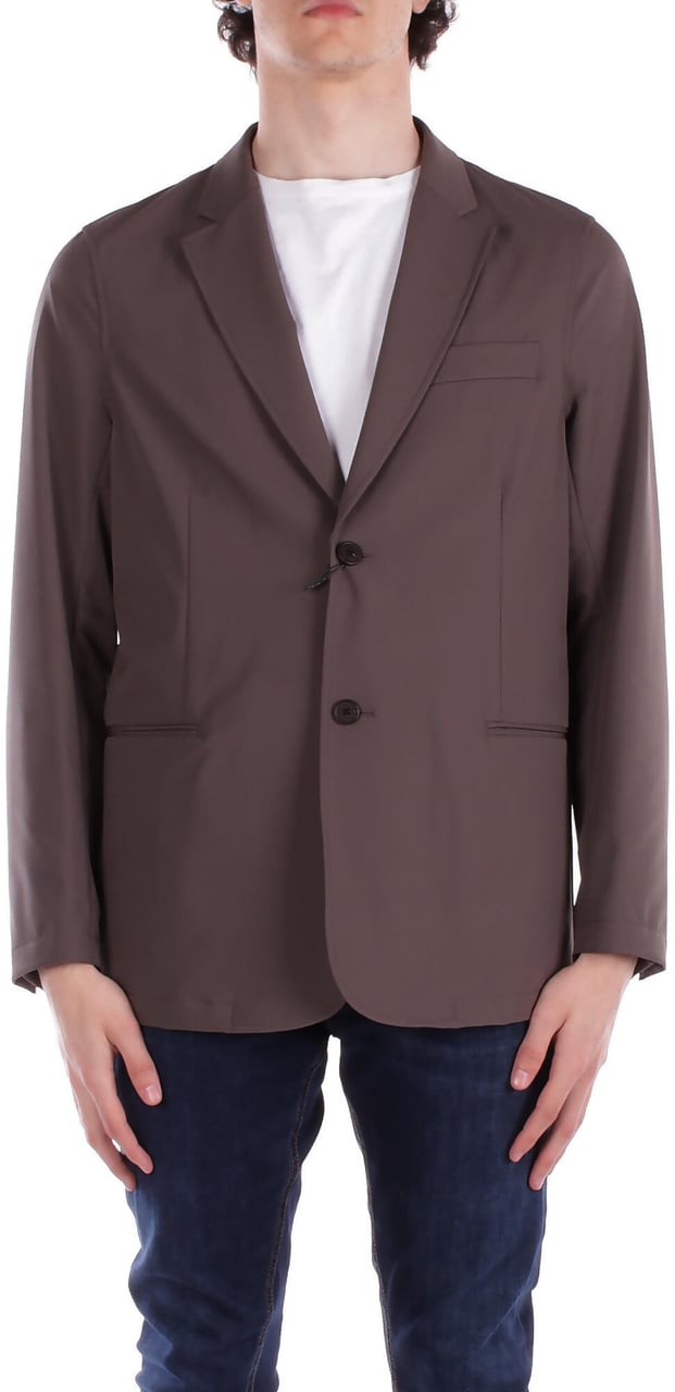 Emporio Armani EMPORIO ARMANI TRAVEL ESSENTIAL SINGLE-BREASTED JACKET Bruin