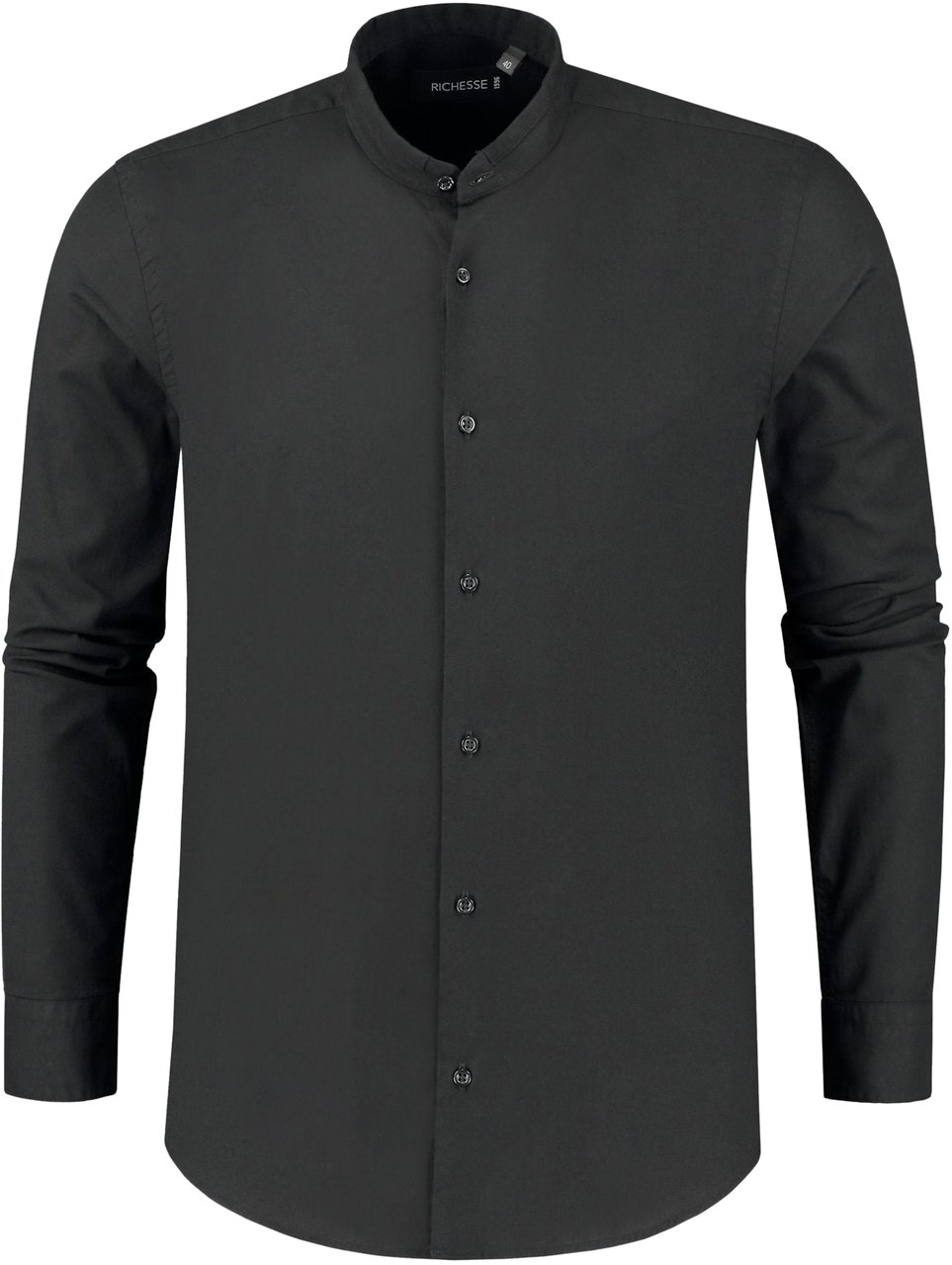 Richesse MANDARIN SHIRT BLACK Zwart
