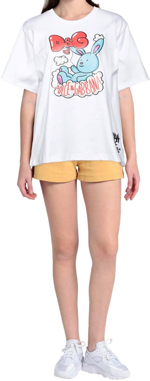 Dolce & Gabbana T-shirt bianca con stampa Wit