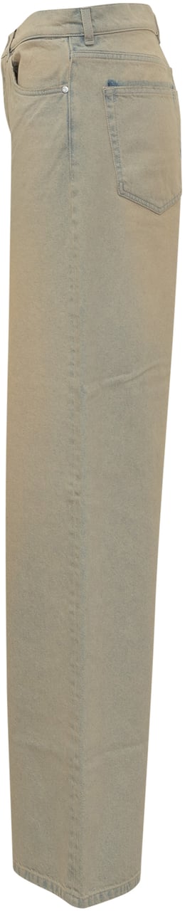 Stella McCartney Pantaloni Gamba Larga Sovratinti. Beige