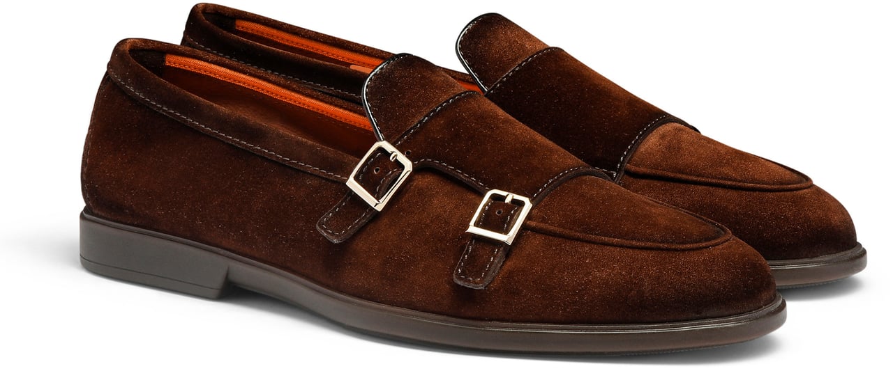 Santoni Men's doublebuckle loafer Wit