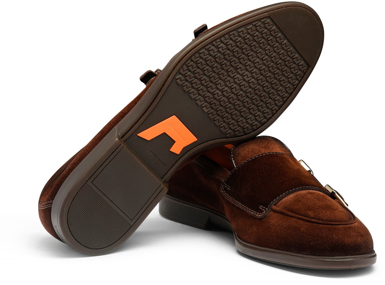 Santoni Men's doublebuckle loafer Wit