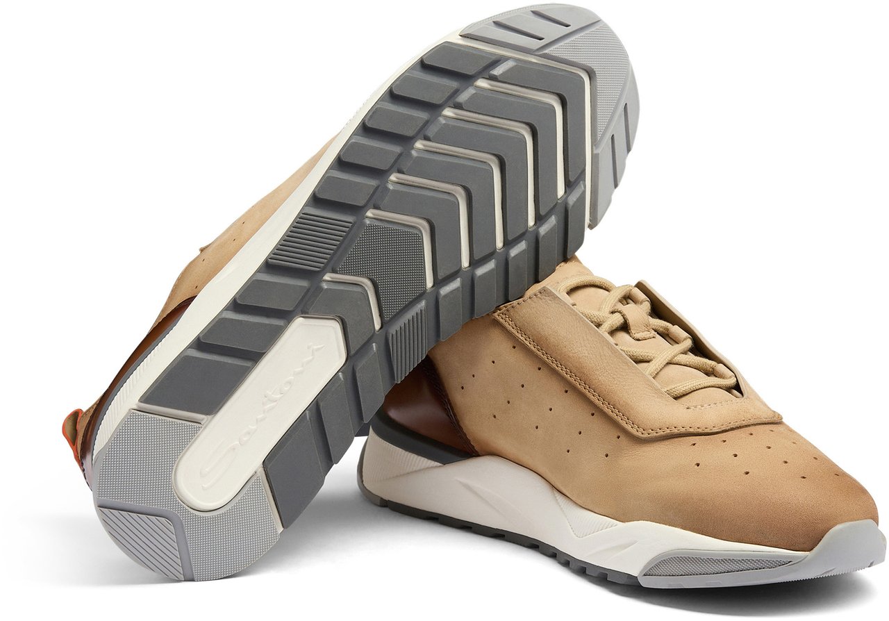 Santoni Men's leather sneaker Wit