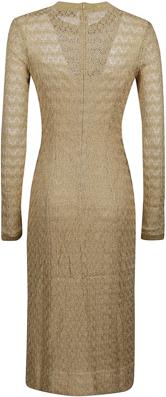 Missoni Long Sleeve Midi Dress Yellow & Orange Geel