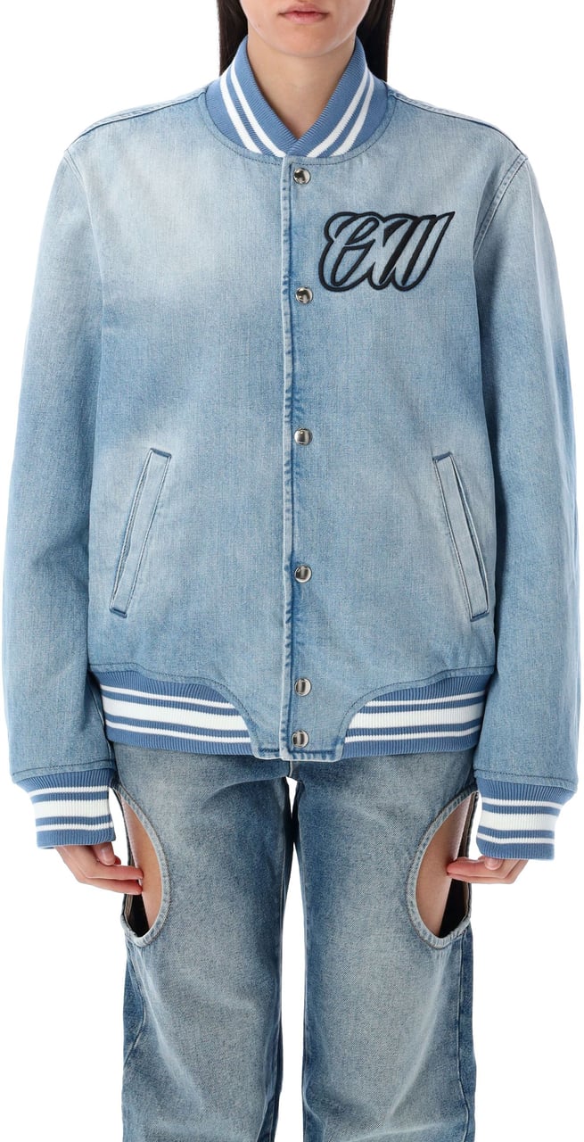 OFF-WHITE Denim Bomber Blu Blauw