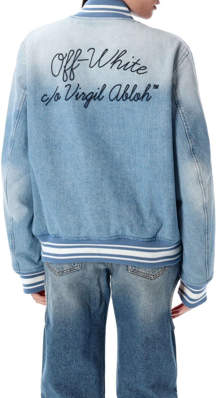 OFF-WHITE Denim Bomber Blu Blauw