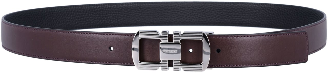 Ferragamo Double Adjus Oxblood Black Zwart