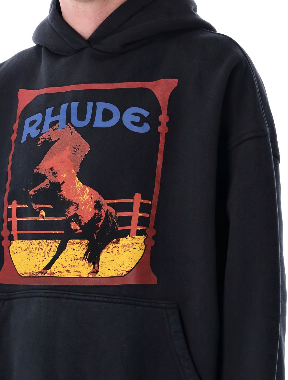 Rhude Cadre Hoodie Vintage Black Zwart