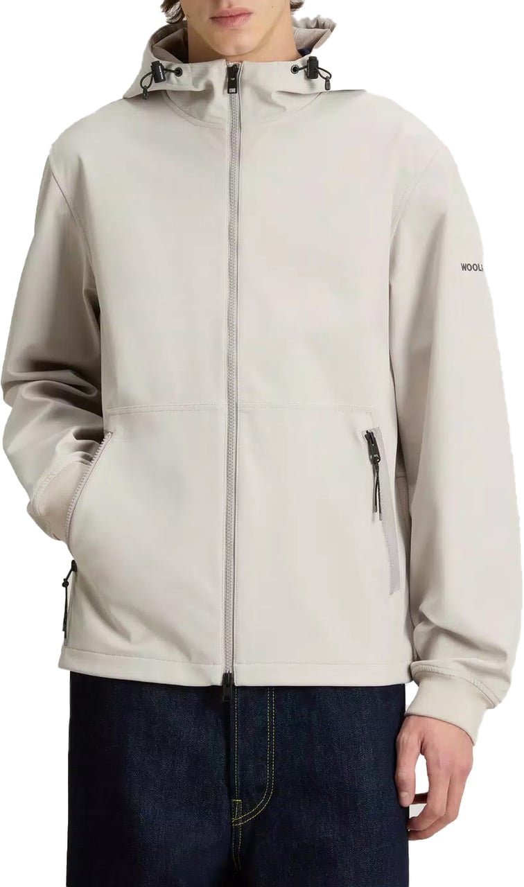 Woolrich Soft Shell Full-Zip Hoodie Dove Beige