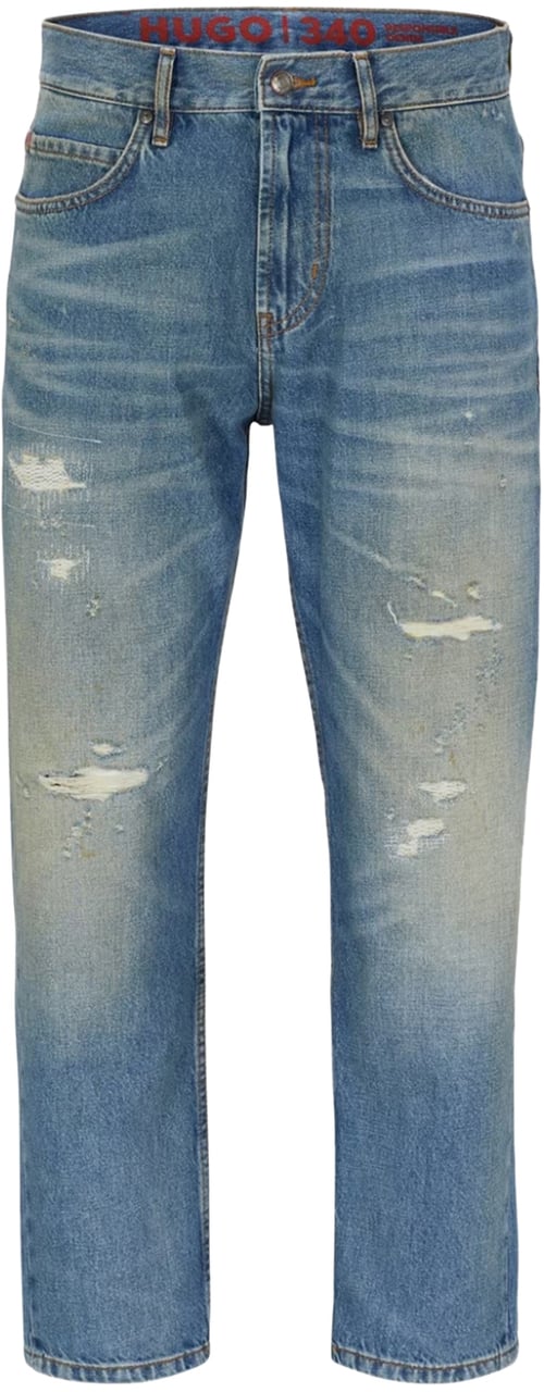 Hugo 340 Vintage Wash Jeans Blauw