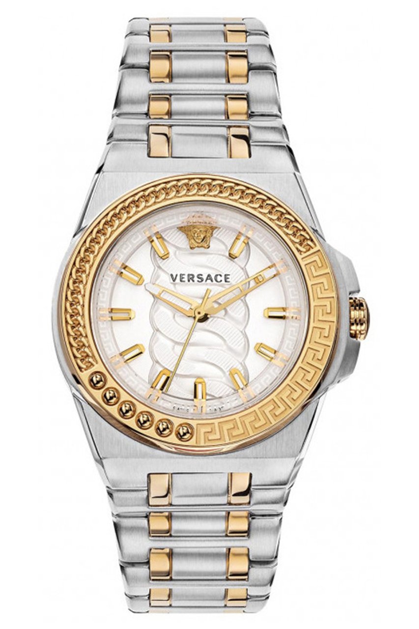 Versace VEHD00420 Chain Reaction dames horloge 40 mm Zilver