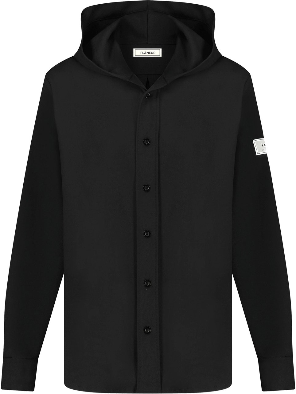 FLÂNEUR Atelier Hooded Shirt | Black Zwart
