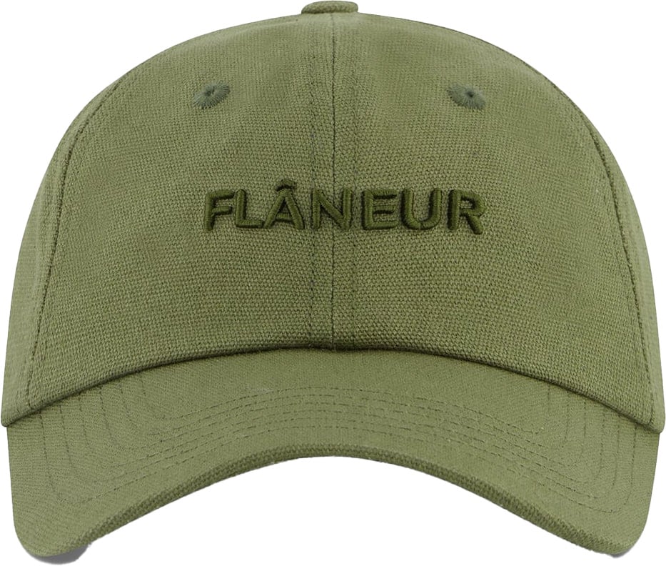 FLÂNEUR Tonal Logo Cap | Army Green Groen