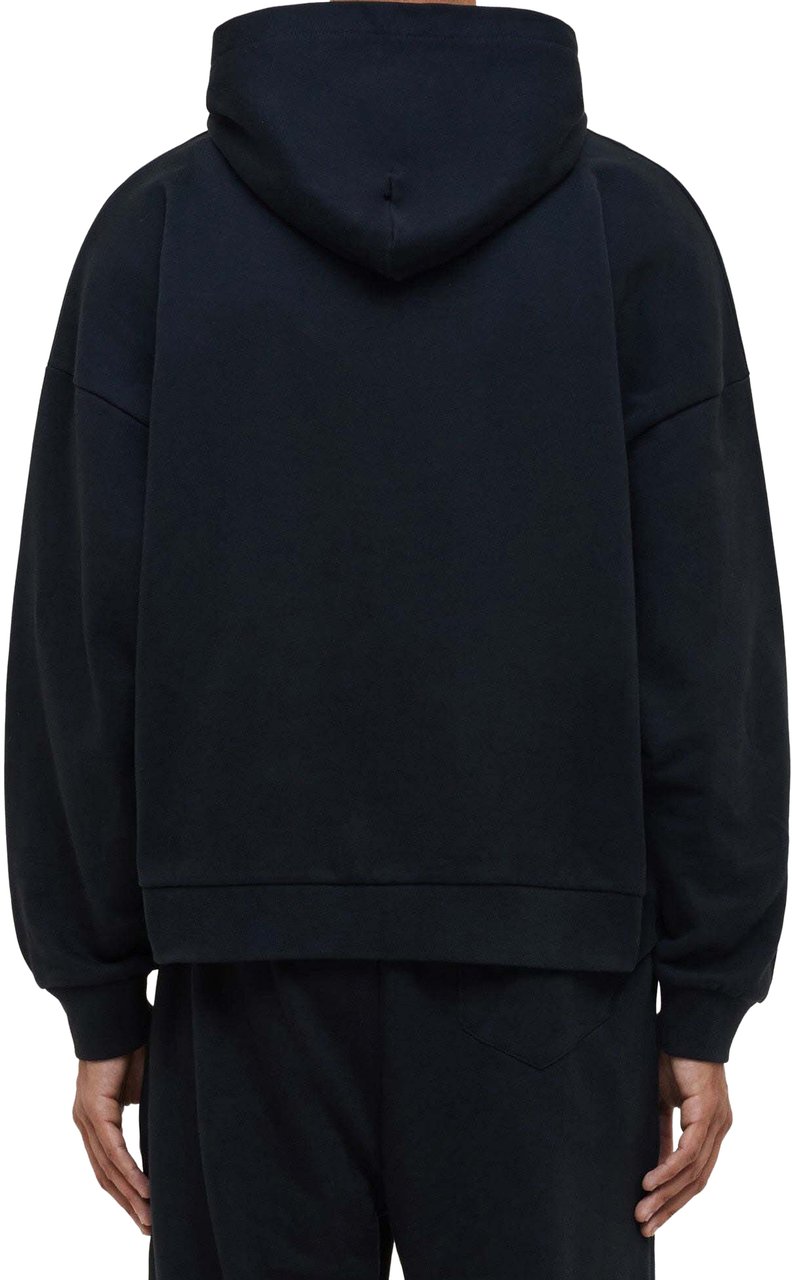 FLÂNEUR Blossom Patches Zip-Up Hoodie | Black Zwart