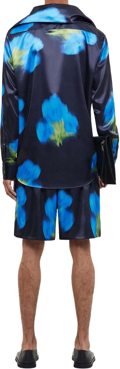 FLÂNEUR Blurred Flower Shorts | Black Zwart