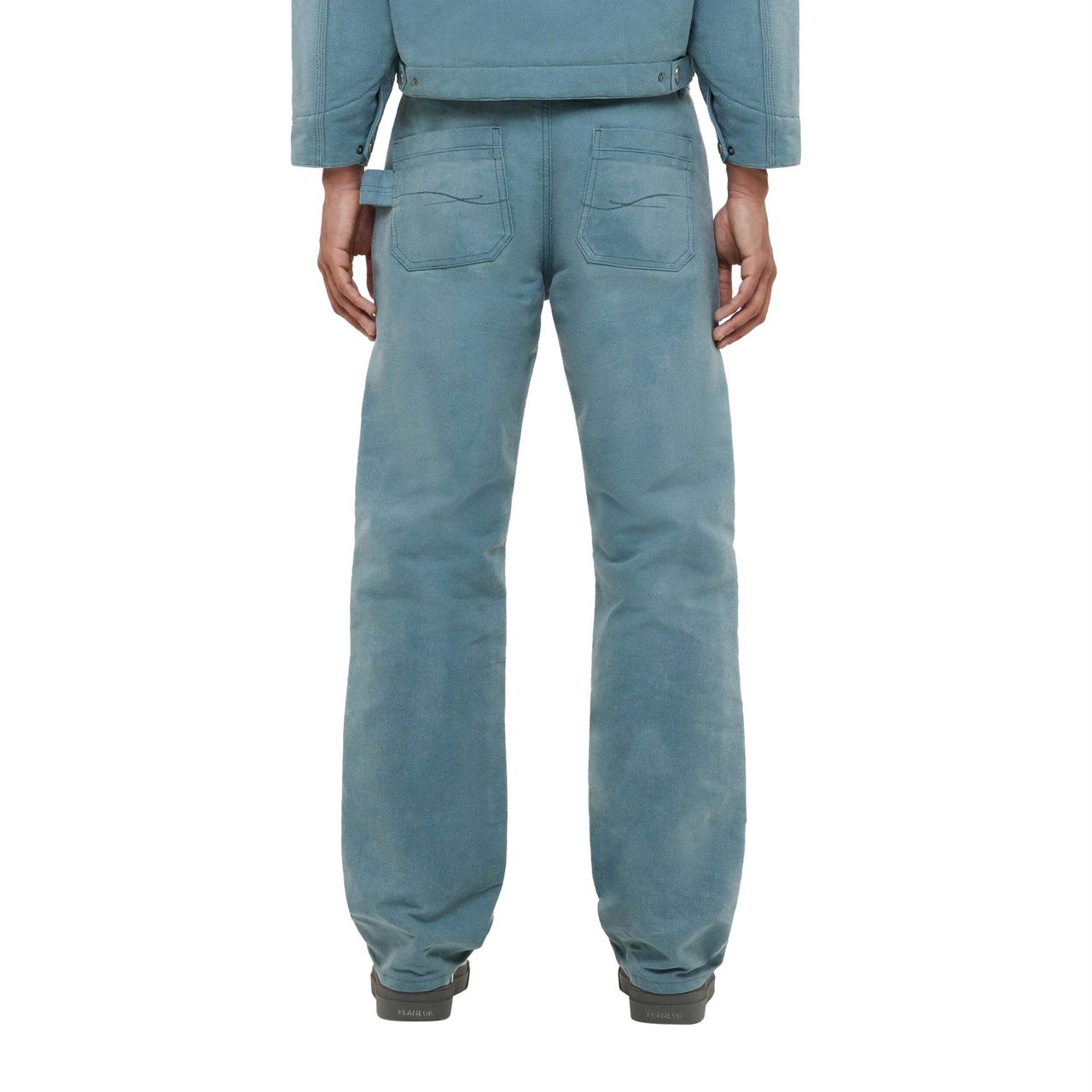 FLÂNEUR Waxed Denim Jeans | Azure Green Groen