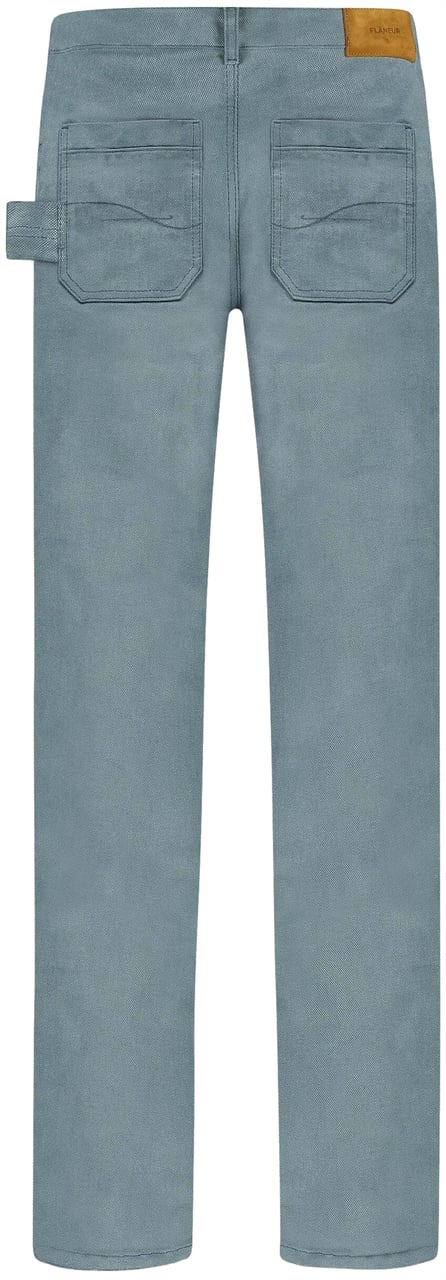 FLÂNEUR Waxed Denim Jeans | Azure Green Groen