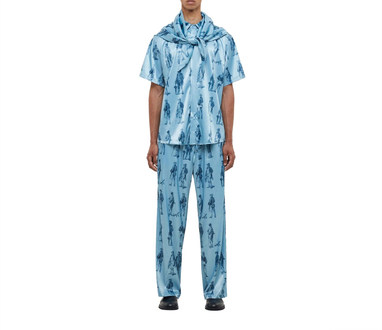 FLÂNEUR Boulevardiers Hooded Shirt | Sky Blue Blauw