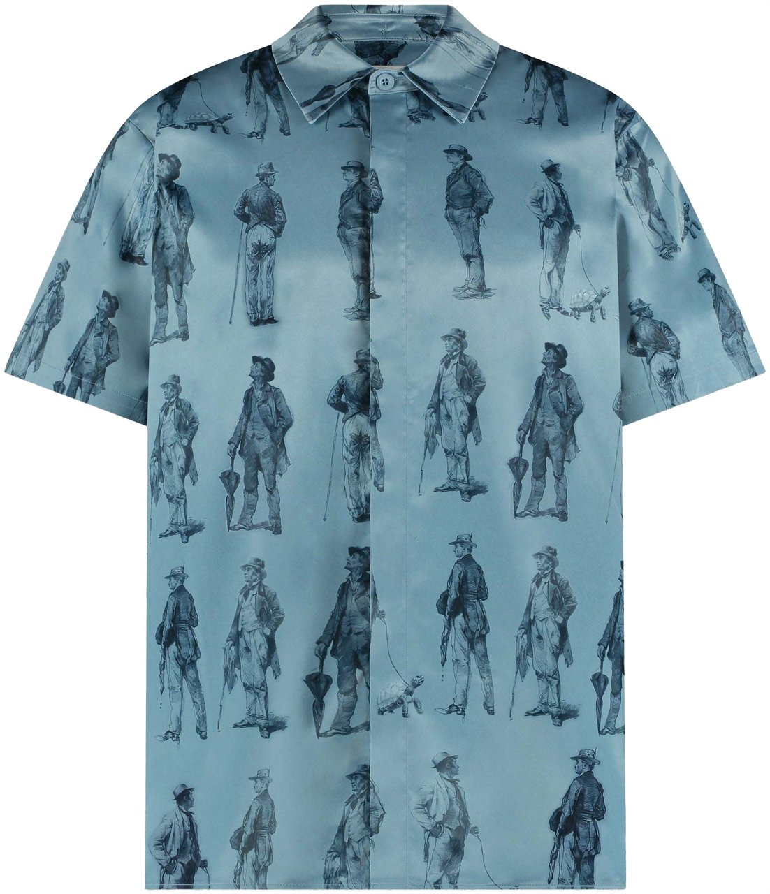 FLÂNEUR Boulevardiers Hooded Shirt | Sky Blue Blauw