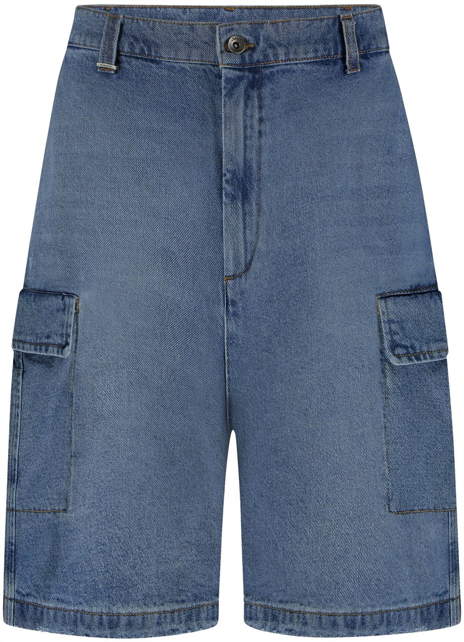 FLÂNEUR Denim Cargo Shorts | Blue Blauw