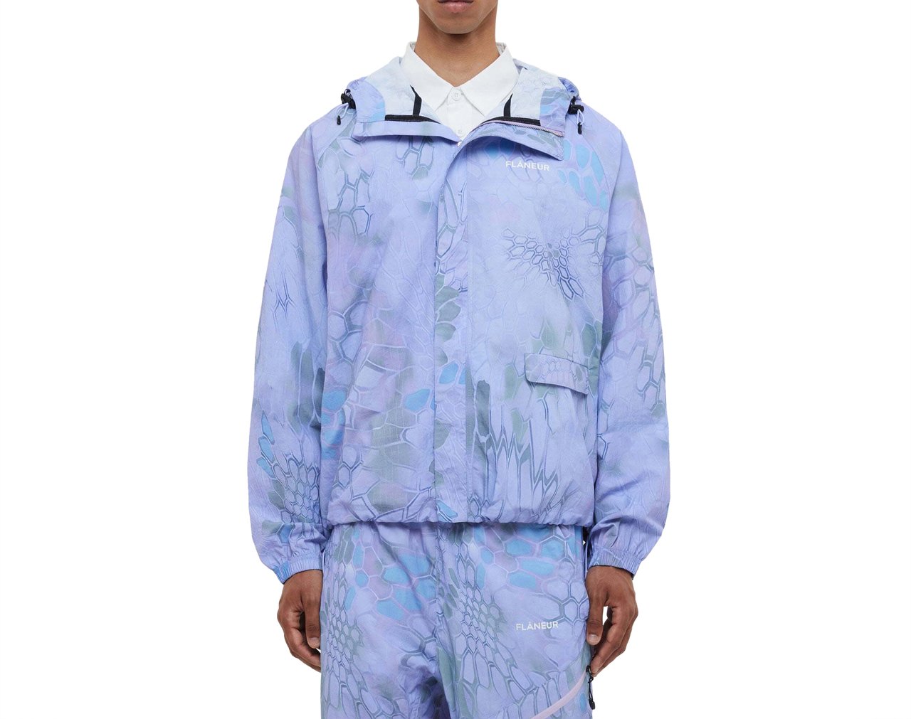 FLÂNEUR Turtle Nylon Jacket | Blue/Purple Blauw