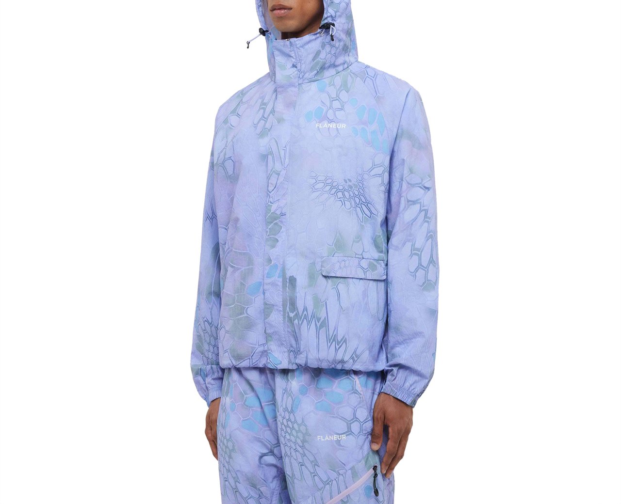 FLÂNEUR Turtle Nylon Jacket | Blue/Purple Blauw