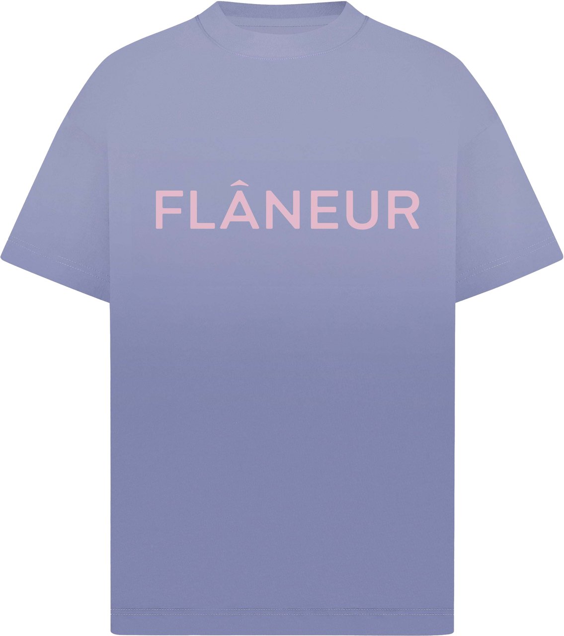 FLÂNEUR Washed Puffed Logo T-Shirt | Purple Paars